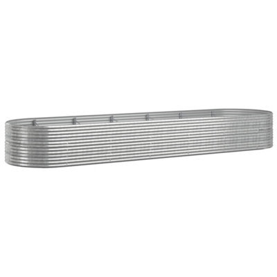Berkfield Durable Garden Planter Powder-Coated Steel 510X140X68 Cm Silver - image 1
