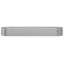 Berkfield Durable Garden Planter Powder-Coated Steel 510X140X68 Cm Silver - thumbnail 3