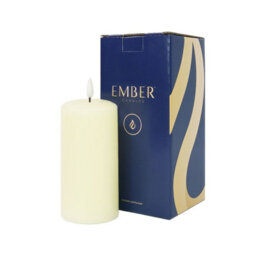 Festive Lights Ember™ Battery Signature Ivory Candle, 15Cm - thumbnail 5