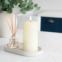 Festive Lights Ember™ Battery Signature Ivory Candle, 15Cm - thumbnail 1