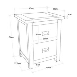 Cabinet Bits Padua 2 Drawer Bedside Table Brass Drop Handle - thumbnail 8