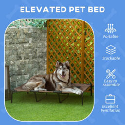 Pawhut Elevated Dog Bed Cooling Raised Pet Cot For Indoor Outdoor Use, Xx Large - thumbnail 4