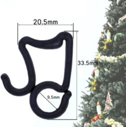 100 Plastic Clips For Gutter Garlands, Christmas Tree Decoration Supports, Mini Hooks For Christmas Garlands, Garland Clips, Black - thumbnail 2