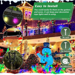 100 Plastic Clips For Gutter Garlands, Christmas Tree Decoration Supports, Mini Hooks For Christmas Garlands, Garland Clips, Black - thumbnail 4