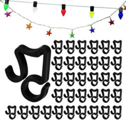 100 Plastic Clips For Gutter Garlands, Christmas Tree Decoration Supports, Mini Hooks For Christmas Garlands, Garland Clips, Black - thumbnail 1