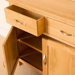 Newlyn Oak Small Sideboard Fully Assembled - By Roseland Furniture - thumbnail 6