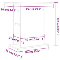 Walplus Concrete Grey Aquarium Stand 75X36X72.5 Cm Engineered Wood Fish Tank Cabinet - thumbnail 8