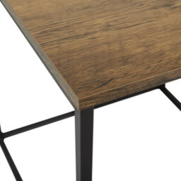 Beliani Industrial Nesting Coffee Tables Set Of 2 - Dark Brown Wood Veneer, Black Hairpin Legs, Square. - thumbnail 5