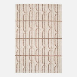 Sweeek - Indoor Rug With Cream, Pink, And Brown Graphic Pattern 230X160 Cm - Aris - thumbnail 1