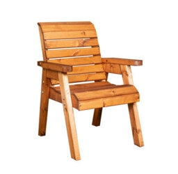 Samuel Alexander Charles Taylor Hand Made Traditional Chunky Rustic Wooden Garden Chair Furniture Flat Packed - thumbnail 8
