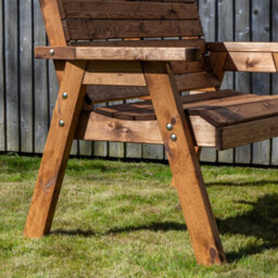 Samuel Alexander Charles Taylor Hand Made Traditional Chunky Rustic Wooden Garden Chair Furniture Flat Packed - thumbnail 5