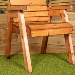Samuel Alexander Charles Taylor Hand Made Traditional Chunky Rustic Wooden Garden Chair Furniture Flat Packed - thumbnail 7