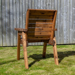 Samuel Alexander Charles Taylor Hand Made Traditional Chunky Rustic Wooden Garden Chair Furniture Flat Packed - thumbnail 2
