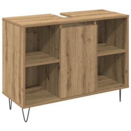 Berkfield 3 Piece Bathroom Furniture Set Artisan Oak Engineered Wood - thumbnail 4