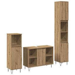 Berkfield 3 Piece Bathroom Furniture Set Artisan Oak Engineered Wood