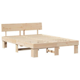 Berkfield Modern With Headboard Brown 140 X 200 Cm Solid Pine Wood