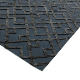 Black Handmade Luxurious Modern Wool Geometric Rug For Bedroom & Living Room-160Cm X 230Cm - thumbnail 3