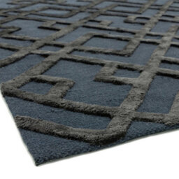 Black Handmade Luxurious Modern Wool Geometric Rug For Bedroom & Living Room-160Cm X 230Cm - thumbnail 2