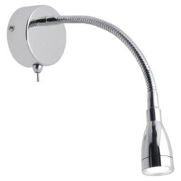 Long Life Lamps Company Led Indoor Bedside Reading Wall Light 2W 6000K Chrome H3145