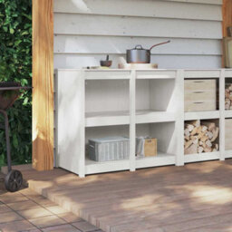 Berkfield Outdoor Kitchen Cabinet White 106X55X92 Cm Solid Wood Pine - thumbnail 4
