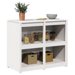 Berkfield Outdoor Kitchen Cabinet White 106X55X92 Cm Solid Wood Pine - thumbnail 3