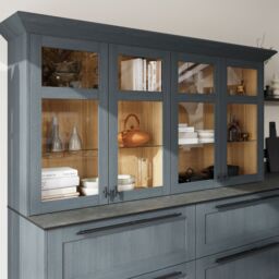 GoodHome Alpinia Matt Dusk Blue Wood Effect Shaker Glazed Dresser Cabinet Door (W)500mm (H)1245mm (T)18mm - thumbnail 3