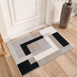 Ameha Milo Neutral Printed Rug Modern Bedroom Luxury Door Entrance Mat Geometric Style Durable Super Soft Non Slip Floor Rug (40 X 60Cm) - thumbnail 8