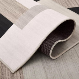 Ameha Milo Neutral Printed Rug Modern Bedroom Luxury Door Entrance Mat Geometric Style Durable Super Soft Non Slip Floor Rug (40 X 60Cm) - thumbnail 7