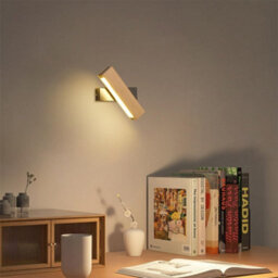 Wall Sconce Led Rotatable Wall Mount Lamp Black Wood Warm White - thumbnail 4
