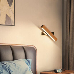 Wall Sconce Led Rotatable Wall Mount Lamp Black Wood Warm White - thumbnail 2