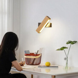 Wall Sconce Led Rotatable Wall Mount Lamp Black Wood Warm White - thumbnail 3
