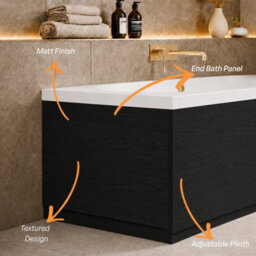 Plum&clay Emery Textured Black End Bath Panel (W)800mm (H)560mm - thumbnail 6