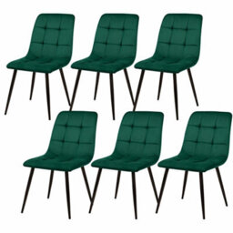 Kosy Koala Modern Dining Table Set With 6 Green Velvet Dining Chairs Dining Room Furniture - thumbnail 2