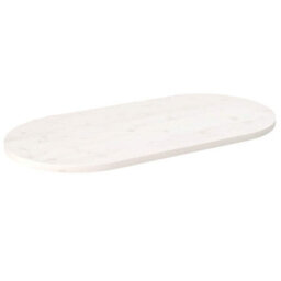 Berkfield Durable Table Top White 90X45X2.5 Cm Solid Wood Pine Oval - thumbnail 2