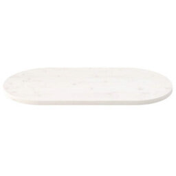 Berkfield Durable Table Top White 90X45X2.5 Cm Solid Wood Pine Oval - thumbnail 3