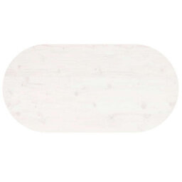 Berkfield Durable Table Top White 90X45X2.5 Cm Solid Wood Pine Oval - thumbnail 5
