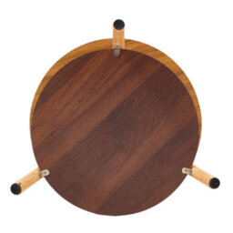 Living And Home Double-Tier Black Round Wooden Side Table - thumbnail 3