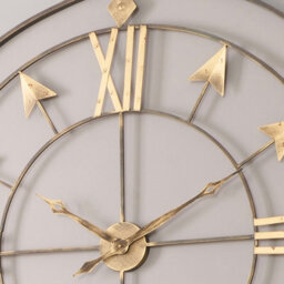 Pacific Lifestyle Graphite And Gold Metal Round Wall Clock Large - thumbnail 3