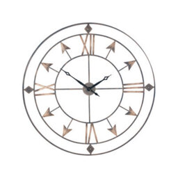 Pacific Lifestyle Graphite And Gold Metal Round Wall Clock Large - thumbnail 2