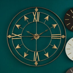 Pacific Lifestyle Graphite And Gold Metal Round Wall Clock Large - thumbnail 5