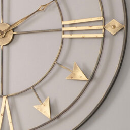 Pacific Lifestyle Graphite And Gold Metal Round Wall Clock Large - thumbnail 4