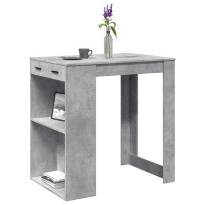 Berkfield Bar Table Concrete Grey 102X70X103.5 Cm Engineered Wood - image 1