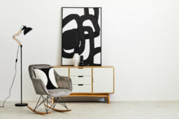 Orsina Small Grey Velvet Rocking Chair, Versatile Velvet Desk Chair, Backrest Velvet Armchair, Accent Armchair - thumbnail 6