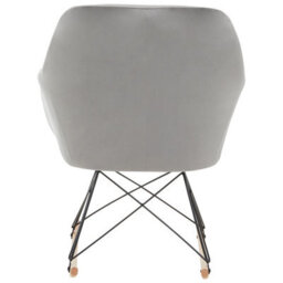 Orsina Small Grey Velvet Rocking Chair, Versatile Velvet Desk Chair, Backrest Velvet Armchair, Accent Armchair - thumbnail 4