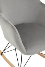 Orsina Small Grey Velvet Rocking Chair, Versatile Velvet Desk Chair, Backrest Velvet Armchair, Accent Armchair - thumbnail 7