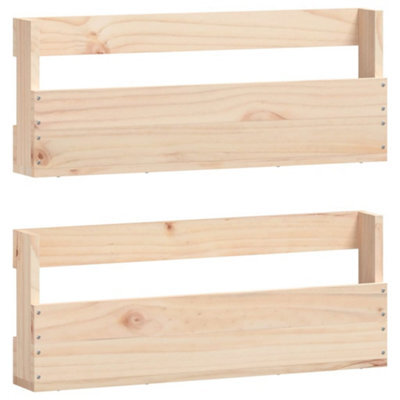 Vidaxl Wall-Mounted Shoe Racks 2 Pcs 59X9X23 Cm Solid Wood Pine - image 1