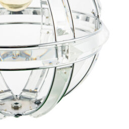 Happy Homewares Modern Designer Spherical Chrome And Clear Acrylic Pendant Light Shade - thumbnail 5
