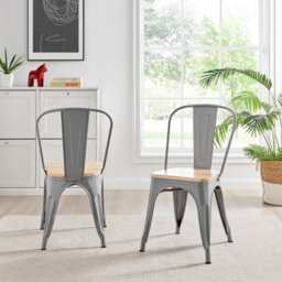 Furniturebox Uk 4 Seater Wood Dining Table - Cotswold 'oak' Herringbone Dining Table & 4 Grey Colton Wooden Seat Metal Chairs - thumbnail 4