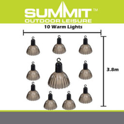 Solar Lights With Smoky Shade Warm White Light 3. 8M X 10 Warm Lights White X 1 - thumbnail 2