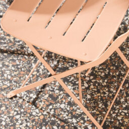 Sweeek - Round Bistro Garden Table, Steel, Folding + 2 Chairs, Pink 42.5X53X82 Cm - Balconea - thumbnail 4